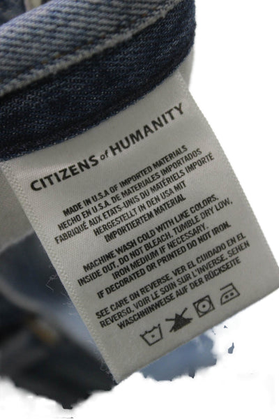 Citizens of Humanity Women Straight Jeans Blue Low Rise Cotton Size 27