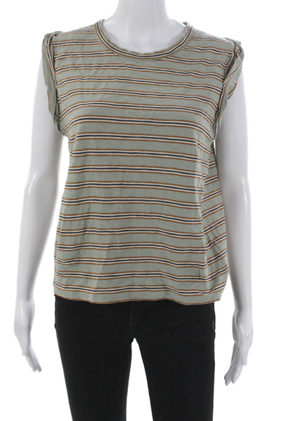 Veronica Beard Women Multicolor Striped Cotton Sleeveless T-Shirt Size S