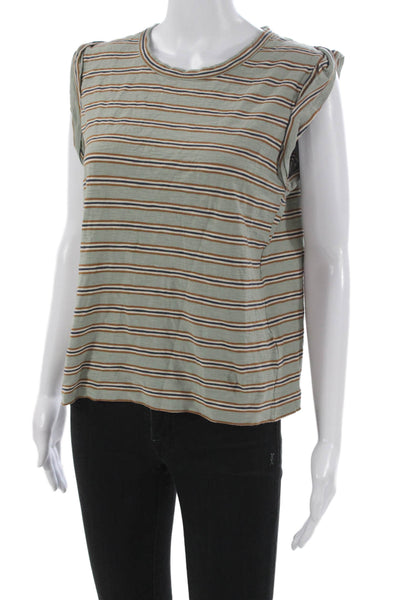 Veronica Beard Women Multicolor Striped Cotton Sleeveless T-Shirt Size S