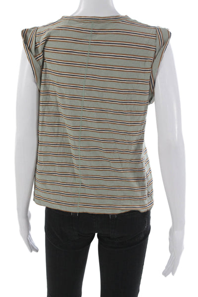 Veronica Beard Women Multicolor Striped Cotton Sleeveless T-Shirt Size S