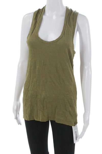 Etoile Isabel Marant Womens Linen Sleeveless Scoop Neck Tank Green Size M