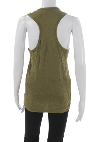 Etoile Isabel Marant Womens Linen Sleeveless Scoop Neck Tank Green Size M