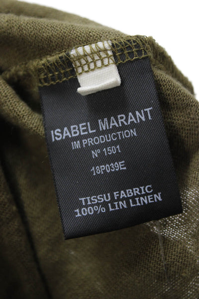 Etoile Isabel Marant Womens Linen Sleeveless Scoop Neck Tank Green Size M