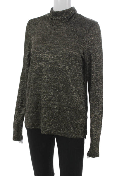 Zadig & Voltaire Womens Basic T-Shirt Black Turtleneck Long Sleeve Size M