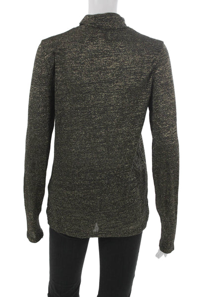 Zadig & Voltaire Womens Basic T-Shirt Black Turtleneck Long Sleeve Size M