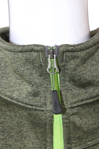 The North Face Mens Green Pullover Sweatshirt Mock Neck Zip Long Sleeve Size L