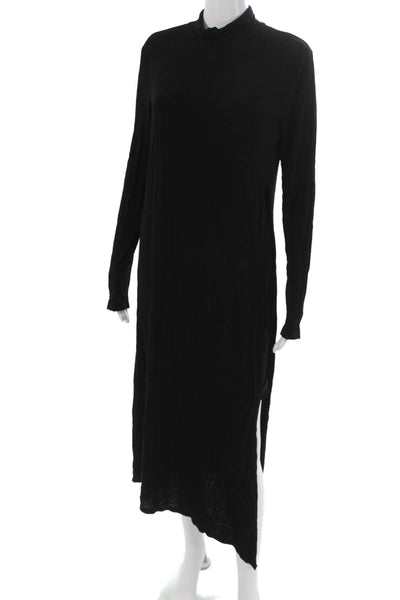 BCBGMAXAZRIA Women Maxi Dress Black Long Sleeve Mock Neck Size M