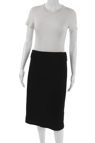 Reiss Women Straight Pencil Skirt Black Polyester Knee Length Zip Size 6