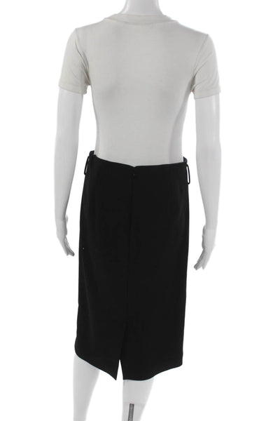 Reiss Women Straight Pencil Skirt Black Polyester Knee Length Zip Size 6