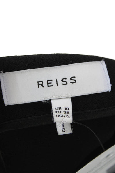 Reiss Women Straight Pencil Skirt Black Polyester Knee Length Zip Size 6