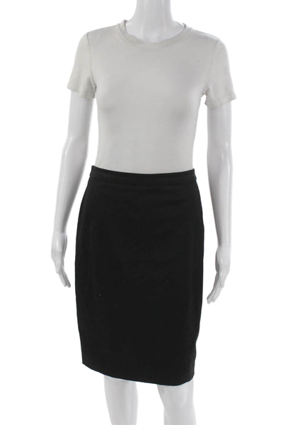 Ted Baker London Women Straight Pencil Skirt Black Polyester Zip Size 2