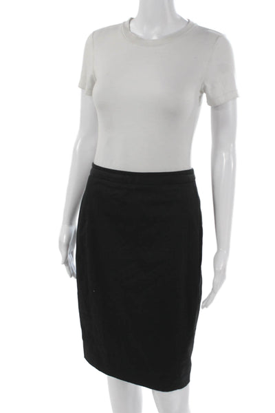 Ted Baker London Women Straight Pencil Skirt Black Polyester Zip Size 2