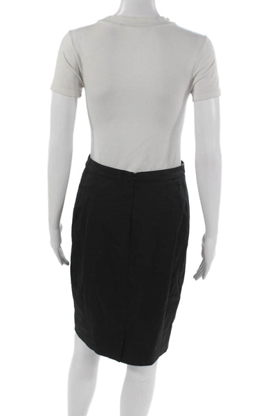 Ted Baker London Women Straight Pencil Skirt Black Polyester Zip Size 2