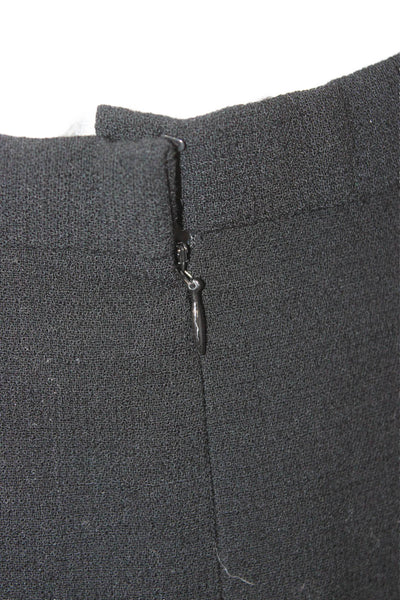 Carolina Herrera Women Straight Pencil Skirt Black Wool Knee Length Zip Size 8