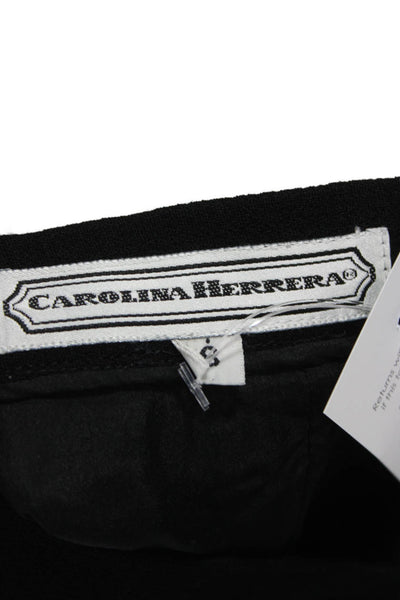 Carolina Herrera Women Straight Pencil Skirt Black Wool Knee Length Zip Size 8