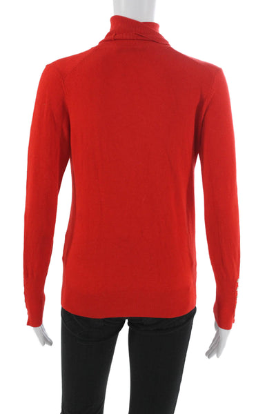 Zara Women Red Turtleneck Pullover Sweater Acrylic Long Sleeve Size S