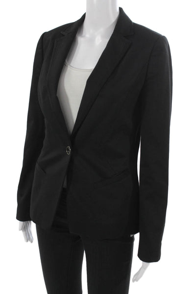 Ted Baker London Womens Black Pantsuit Blazer Button Long Sleeve Size 1