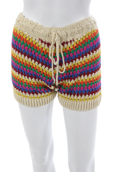 8 Birdies Womens Hot Pants Multicolor Drawstring Bohemian Size One Size