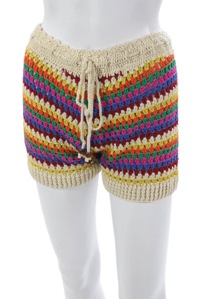 8 Birdies Womens Hot Pants Multicolor Drawstring Bohemian Size One Size
