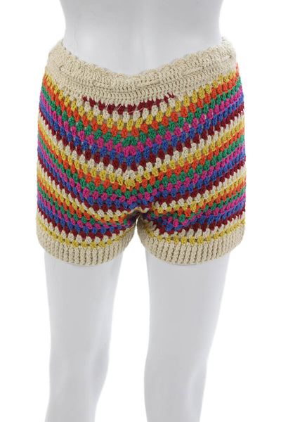 8 Birdies Womens Hot Pants Multicolor Drawstring Bohemian Size One Size