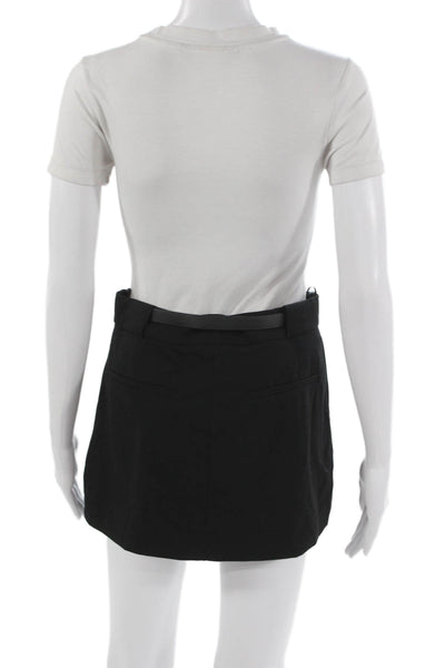 Zara Womens Mini Skirt Black Buckle 62% Polyester Size S