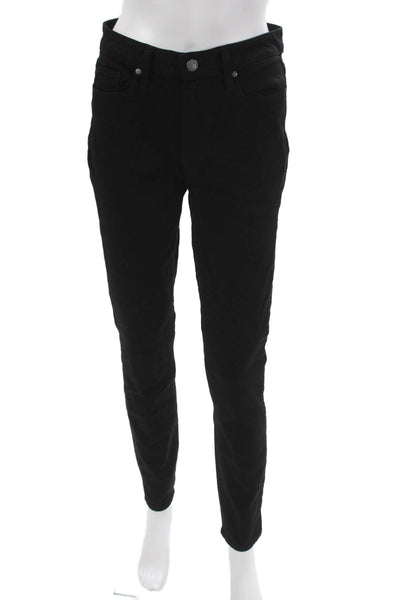Paige Womens Skinny Jeans Black Mid Rise Cotton Inseam 30 Size 28