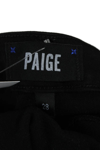 Paige Womens Skinny Jeans Black Mid Rise Cotton Inseam 30 Size 28