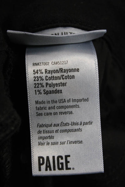 Paige Womens Skinny Jeans Black Mid Rise Cotton Inseam 30 Size 28