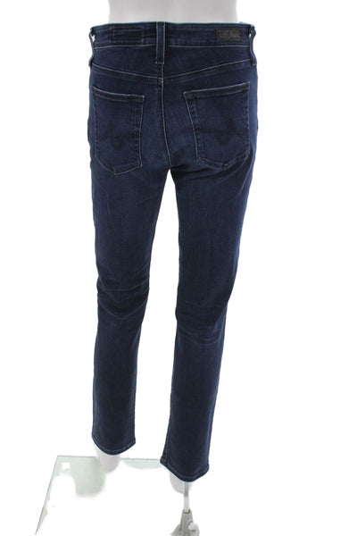 AG Adriano Goldschmied Women Straight Jeans Blue Cotton Size 28