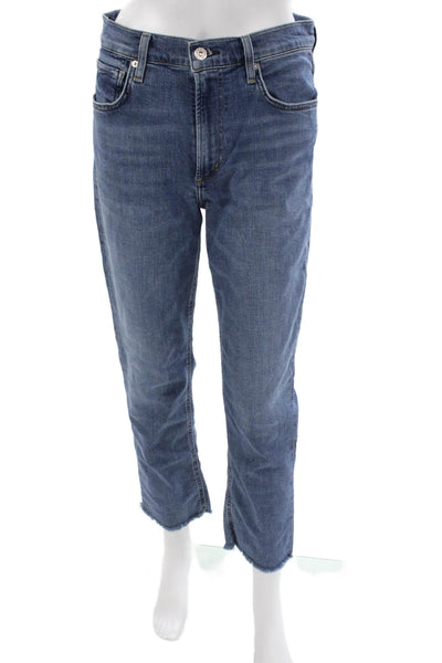 Citizens of Humanity Womens Straight Jeans Blue Low Rise 27 Inseam Size 28
