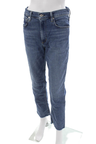 Citizens of Humanity Womens Straight Jeans Blue Low Rise 27 Inseam Size 28