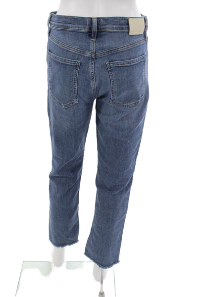 Citizens of Humanity Womens Straight Jeans Blue Low Rise 27 Inseam Size 28