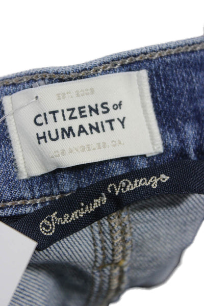 Citizens of Humanity Womens Straight Jeans Blue Low Rise 27 Inseam Size 28