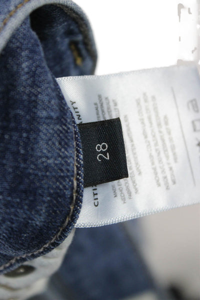Citizens of Humanity Womens Straight Jeans Blue Low Rise 27 Inseam Size 28