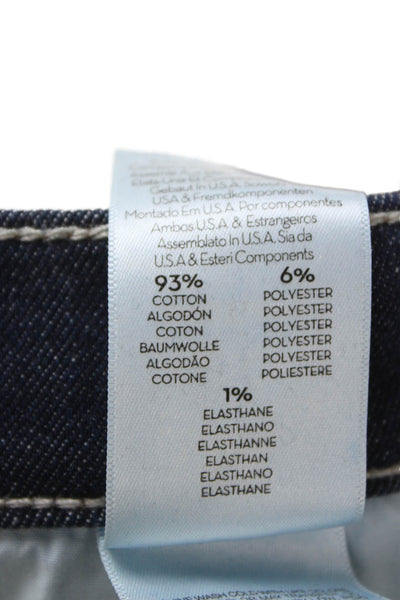 Mother Womens Cropped High Rise Jeans Blue Button Size 26