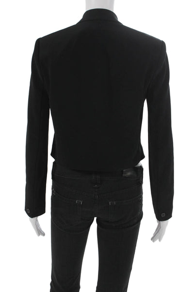 Elizabeth & James Women Blazer Black Long Sleeve Triacetate Blend Size 2