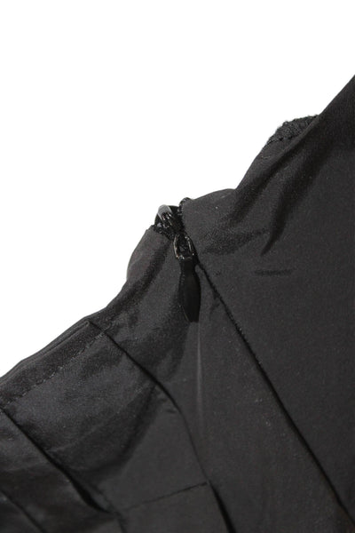 C'Moi Womens Pleated Skirt Black Tie Knee Length Size M