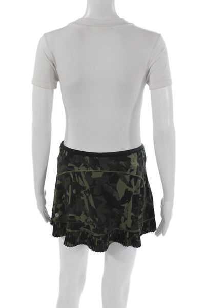 Lululemon Womens Athletic Black Camo Elastane Skort Mini Size 6