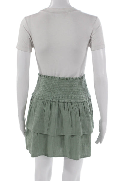 Vineyard Vines Womens Mini Skirt Green Cotton Pull On Size S
