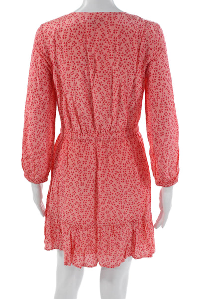 Vineyard Vines Womens Pink V-Neck Long Sleeve Mini Dress Size XS