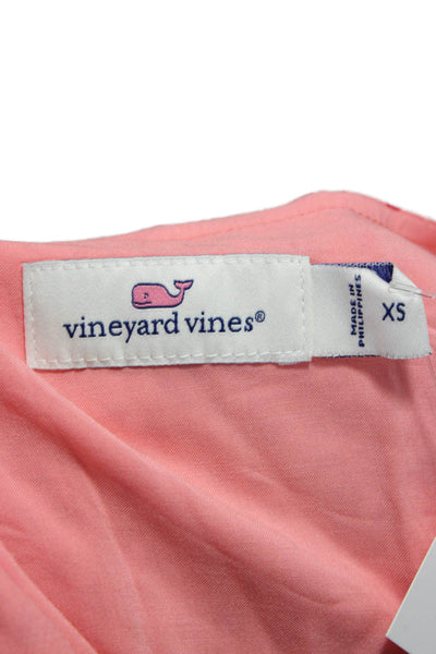 Vineyard Vines Womens Pink V-Neck Long Sleeve Mini Dress Size XS