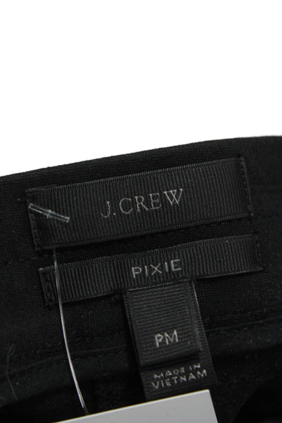 J Crew Womens Ankle Pants Black Viscose Zip Petites Size PM