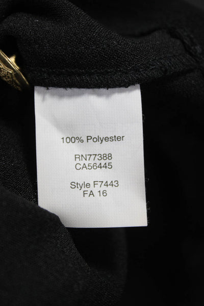 Madewell Women Basic Blouse Black 3/4 Sleeve Round Neck Button Polyester Size S
