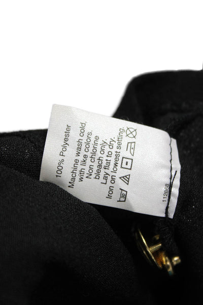 Madewell Women Basic Blouse Black 3/4 Sleeve Round Neck Button Polyester Size S