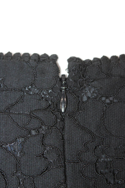 Ann Taylor Womens Basic Floral Tank Black Cotton Round Neck Petite Size 2P