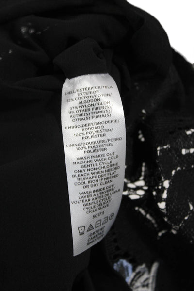 Ann Taylor Womens Basic Floral Tank Black Cotton Round Neck Petite Size 2P