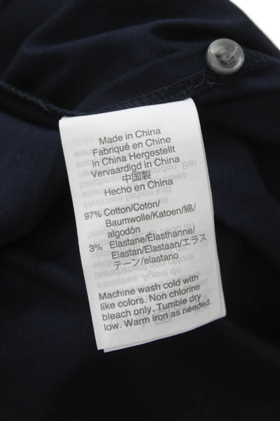 J Crew Womens Basic V Neck Long Sleeve Blouse Blue Cotton Stretch Size PS