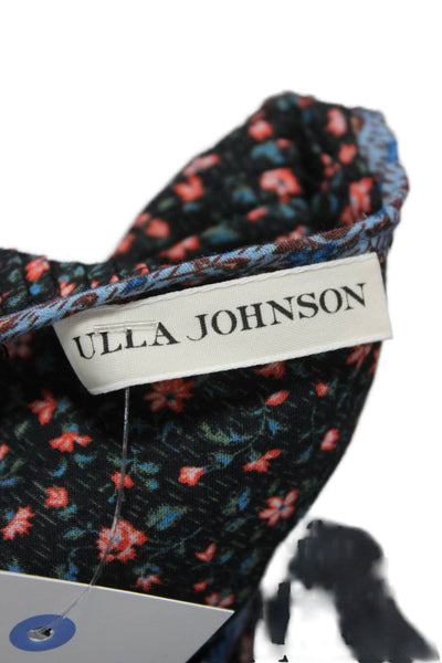 Ulla Johnson Women Basic Floral Cotton Round Neck Short Sleeve Blouse Size 2