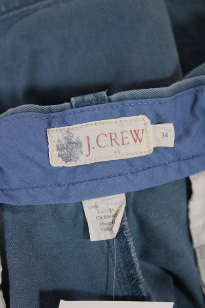 J Crew Mens Chino Shorts Blue Cotton Size 34