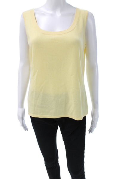 Escada Womens Cardigan Cashmere Floral Scoop Neck Long Sleeve Yellow Size 42